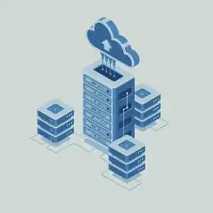 รับออกแบบเว็บไซต์ ภาพแสดง Cloud Server ประสิทธิภาพสูง พร้อมลูกศรชี้ขึ้นสู่ Cloud