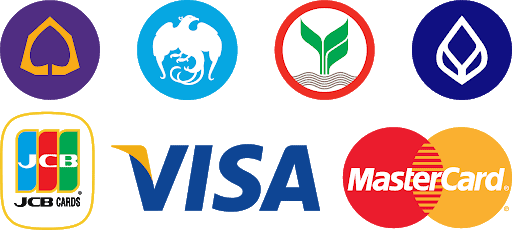 รับออกแบบเว็บไซต์ โลโก้ธนาคารไทยและบัตรเครดิต: JCB, Visa, MasterCard