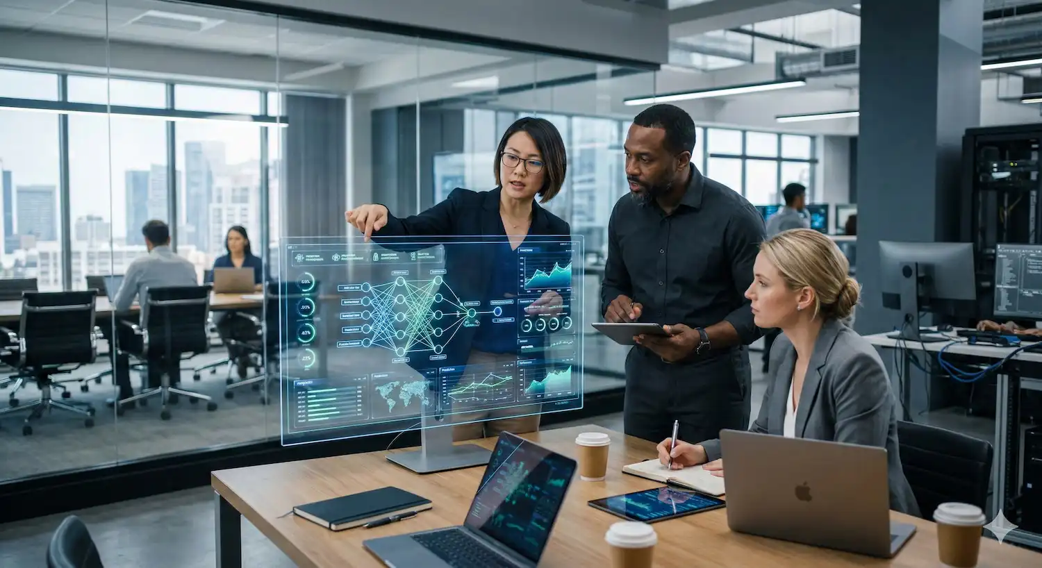 รับออกแบบเว็บไซต์ ทีมงานวิเคราะห์ข้อมูล AI บนจอภาพดิจิทัล ทำไมเรายังต้องจ้างคน