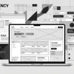 รับออกแบบเว็บไซต์ ภาพร่างเว็บไซต์แสดงโครงสร้างและองค์ประกอบหลัก เหมาะสำหรับธุรกิจ SME ที่ต้องการรับทำเว็บไซต์