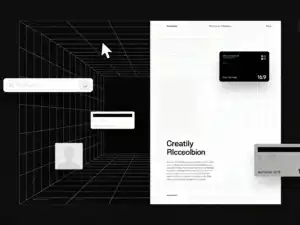 การออกแบบ UX/UI เว็บไซต์: เค้าโครงเว็บไซต์สมัยใหม่พร้อมองค์ประกอบการออกแบบ