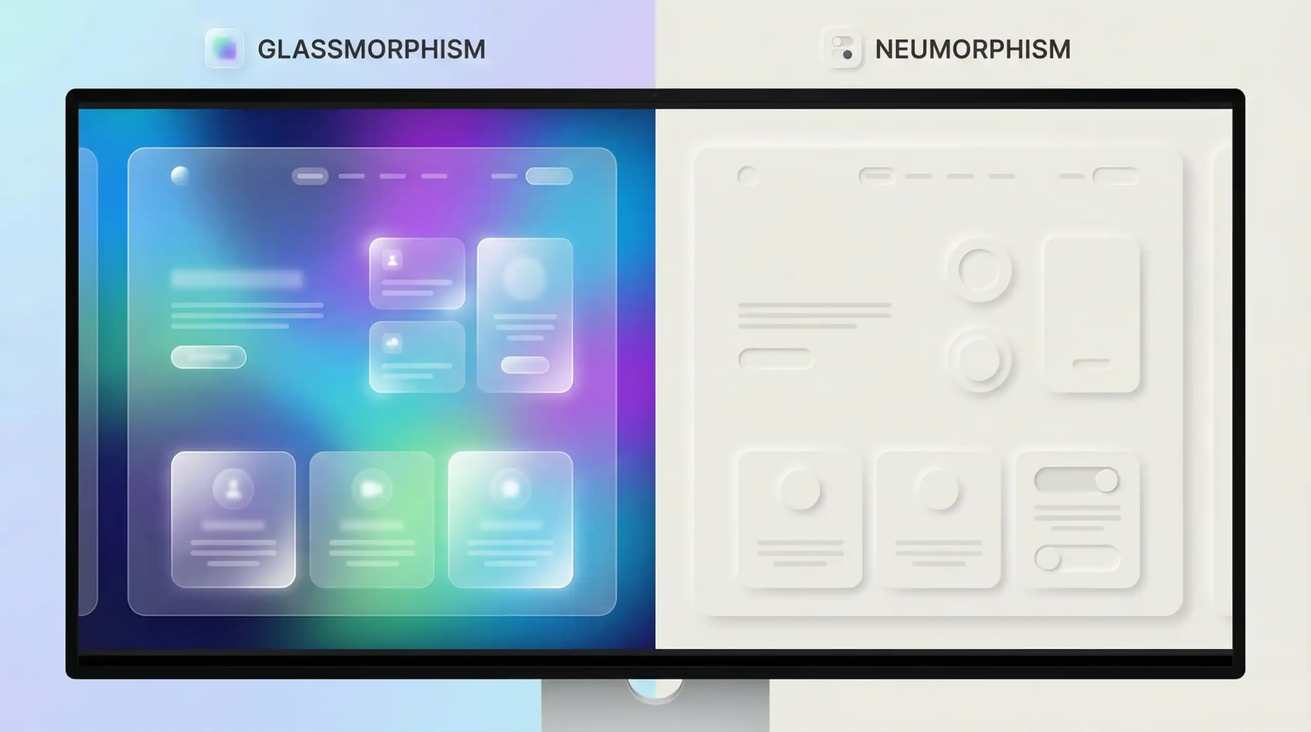 เปรียบเทียบ Glassmorphism และ Neumorphism
