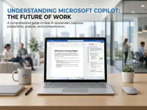 Microsoft Copilot บนแล็ปท็อป แสดงรายงานธุรกิจไตรมาส 3 พร้อมเครื่องมือ AI ช่วยเพิ่มประสิทธิภาพ