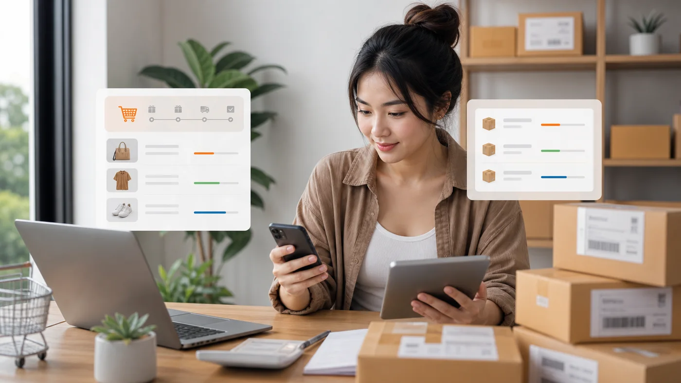 ร้านค้าออนไลน์ตรวจสอบออเดอร์จาก Marketplace และการจัดส่งสินค้า