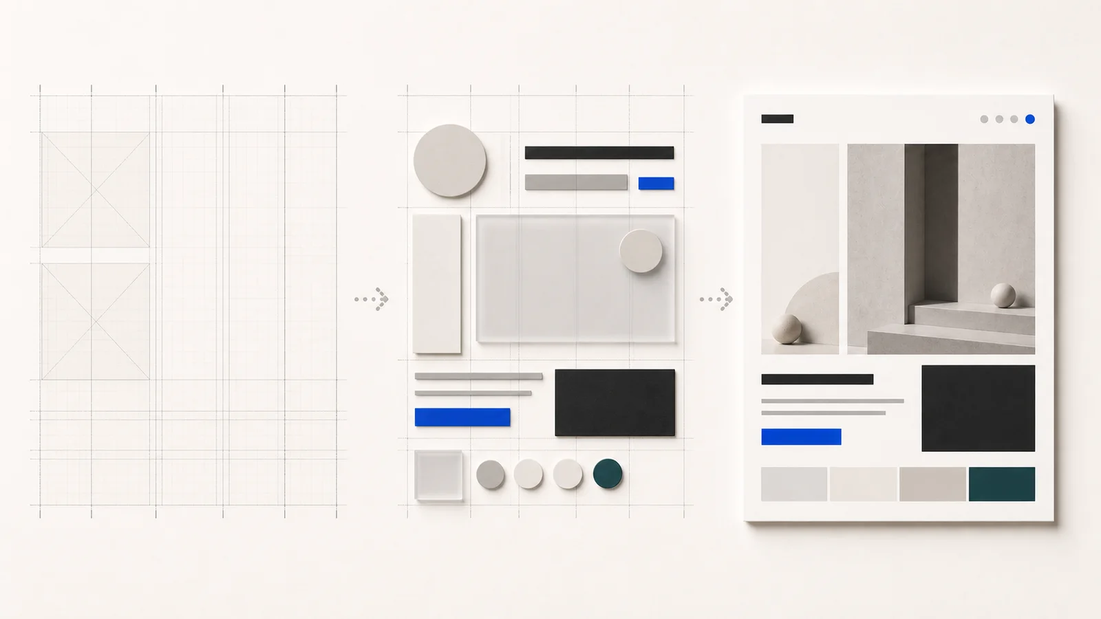 ขั้นตอนสร้าง Modern Design จาก Grid การวางรูปทรงเรขาคณิต และการจัดองค์ประกอบให้เป็น Layout ที่ชัดเจน