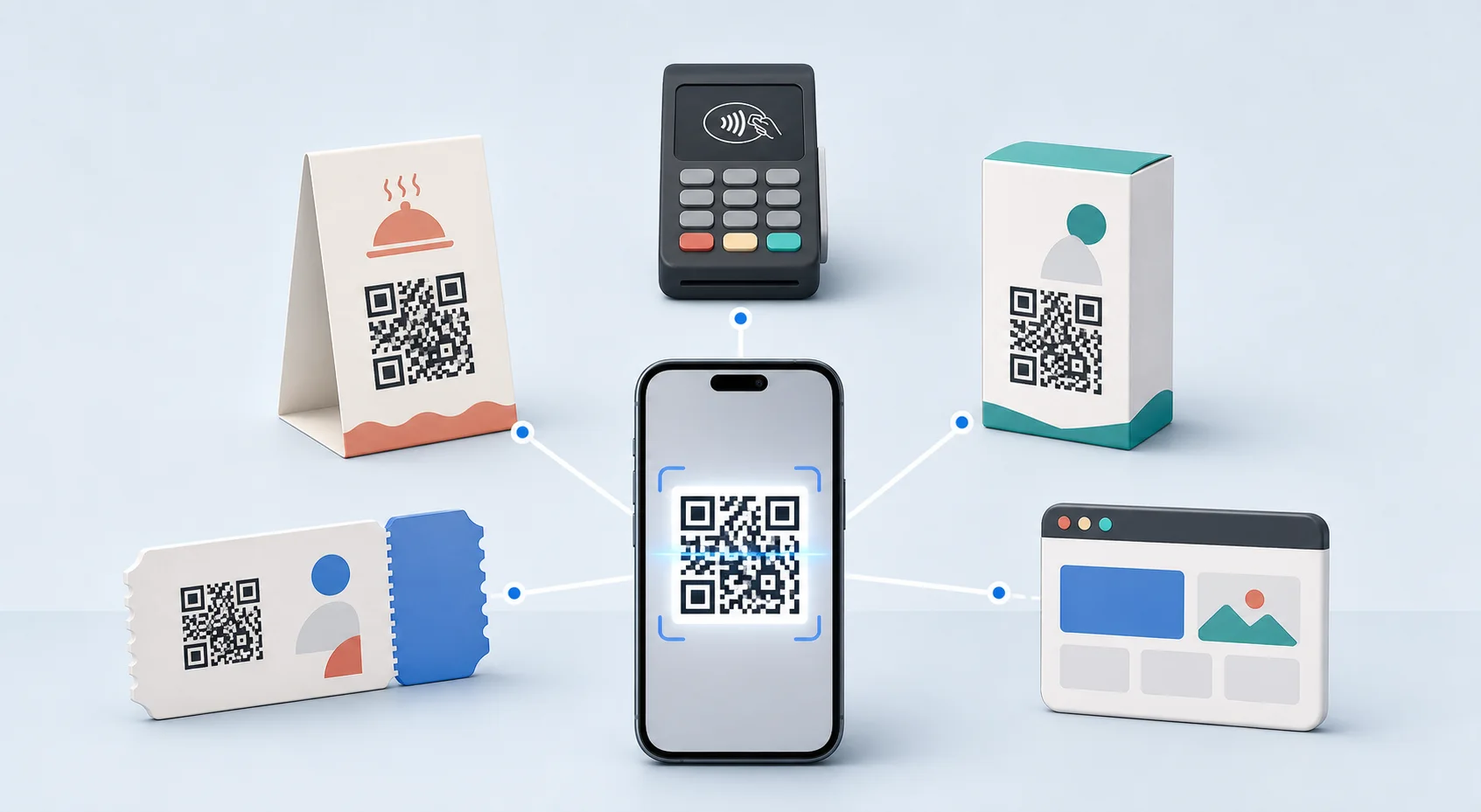 ตัวอย่างการนำ QR Code ไปใช้กับเมนู ชำระเงิน สินค้า อีเวนต์ และเว็บไซต์