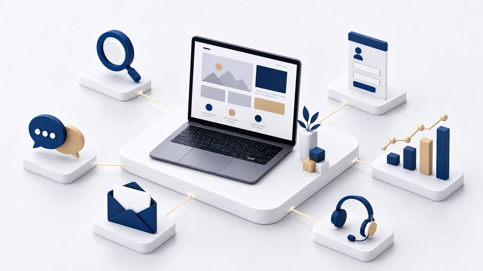 เว็บไซต์ธุรกิจเป็นศูนย์กลางเชื่อมต่อ Social Media Search อีเมล แบบฟอร์ม และข้อมูลลูกค้า