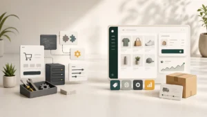 ภาพเปรียบเทียบ OpenCart ที่ต้องจัดการโฮสติ้งและส่วนเสริมเองกับ Shopify ที่รวมระบบร้านค้าออนไลน์ไว้ครบกว่า
