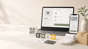 ภาพหน้าจอ checkout ร้านค้าออนไลน์พร้อมตัวเลือกชำระเงิน บัตรเครดิต QR และไอคอนการจ่ายเงินสำหรับ Shopify ในไทย