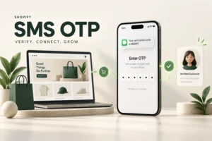 ภาพแนวคิดระบบ SMS OTP เชื่อมร้าน Shopify กับการยืนยันเบอร์มือถือของสมาชิก